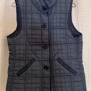 REVERSIBLE (Ladies M) CHARCOAL//OFF-BLACK Quilted Vest By TWEEDS